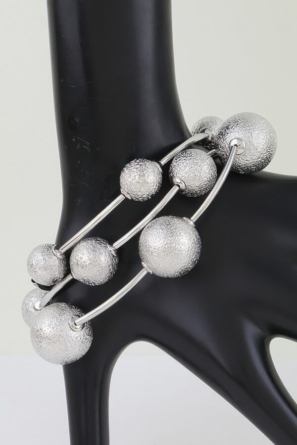 Multi-Stack Hammered Tube Bead Bracelet