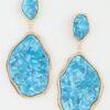 Abstract Crystal Drop Earrings with Textured Stone Panels