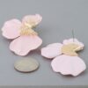 Multi Stone Scale Flower Earrings - Scalloped Petal Drops