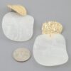 Marble-Inspired Drop Earrings with Hammered Metal Top