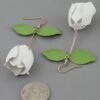 Rose Drop Earrings with Sculpted 3D Rose Pendant