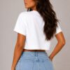 Short Sleeve Cropped Cotton Mexico Print Shirt