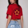 Short-Sleeve Cropped Cotton Korea 2026 Graphic Shirt