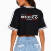 Cropped Cotton Short-Sleeve Shirt with Mexico Print