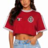 Cropped Cotton Short-Sleeve Shirt with Mexico Print