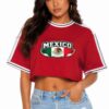 Cropped Cotton Short-Sleeve Shirt with Mexico Print