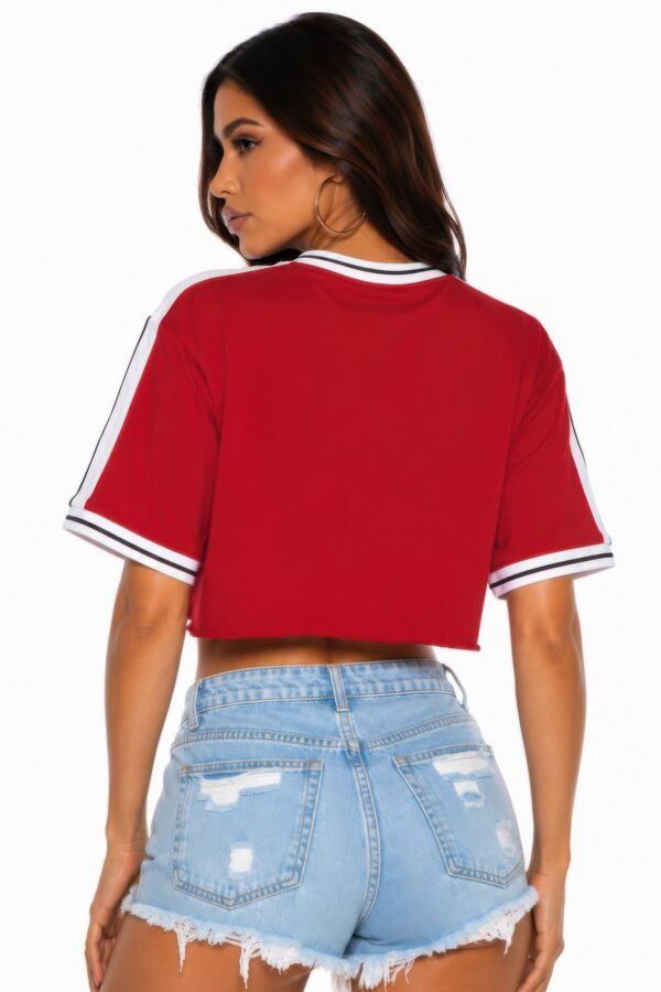 Cotton Mexico Print Cropped Tee - Raw Hem