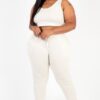 Plus Size French Terry Cropped Tank & Joggers Set – Drawstring Waist