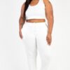Plus Size French Terry Cropped Tank & Joggers Set – Drawstring Waist