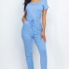 Two-Way Shoulder Drawstring Jumpsuit – Tapered Leg
