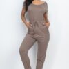 Two-Way Shoulder Drawstring Jumpsuit – Tapered Leg