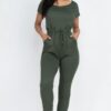 Two-Way Shoulder Drawstring Jumpsuit – Tapered Leg
