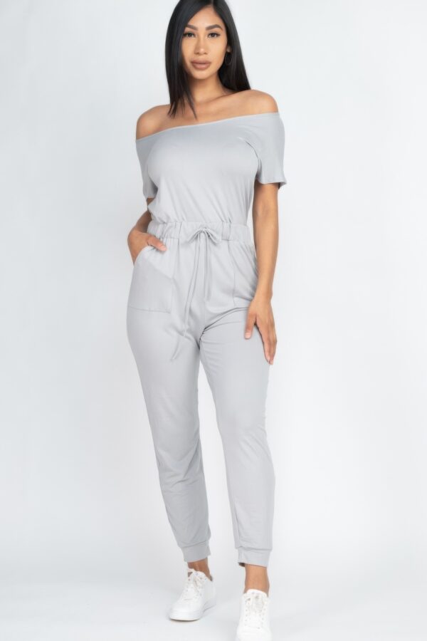 Two-Way Shoulder Drawstring Jumpsuit – Tapered Leg