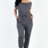 Two-Way Shoulder Drawstring Jumpsuit – Tapered Leg