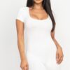 Scoop-Neck Bodycon Romper – Short Sleeve