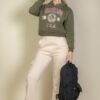 Drop-Shoulder Pullover Hoodie with Chicago Graphic