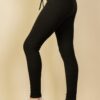Ribbed Tie-Front Lounge Leggings – Two-Tone Brushed Knit