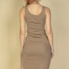 Ribbed Sleeveless Tank Bodycon Midi Dress – Side Slit