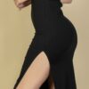 Ribbed Sleeveless Tank Bodycon Midi Dress – Side Slit