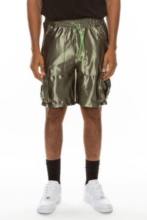 Men’s Satin Cargo Shorts with Zippered Pockets