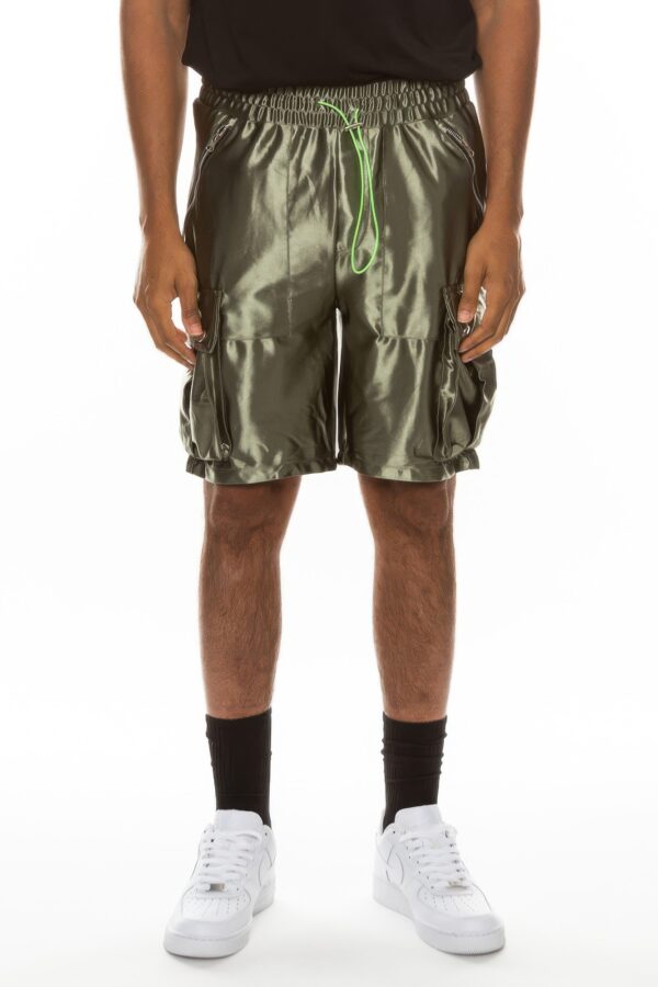 Men’s Satin Cargo Shorts with Zippered Pockets
