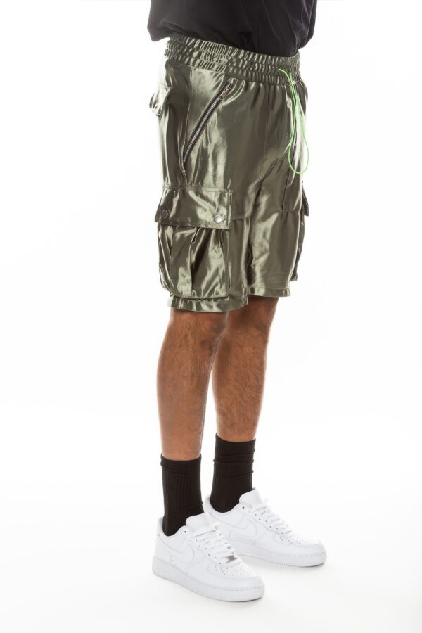 Men’s Satin Cargo Shorts with Zippered Pockets