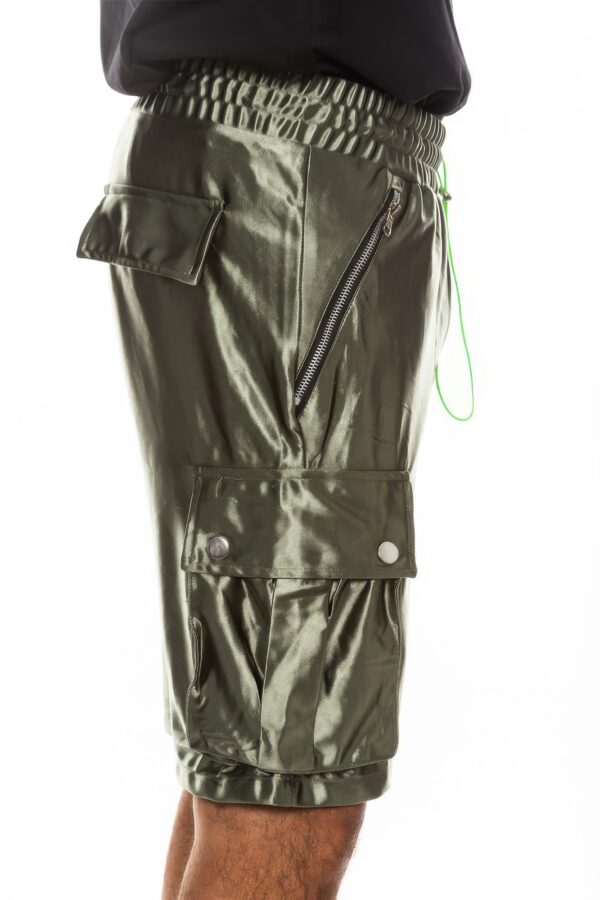 Men’s Satin Cargo Shorts with Zippered Pockets