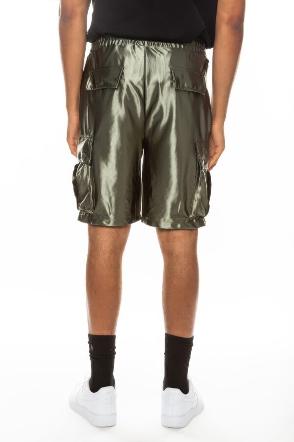Men’s Satin Cargo Shorts with Zippered Pockets