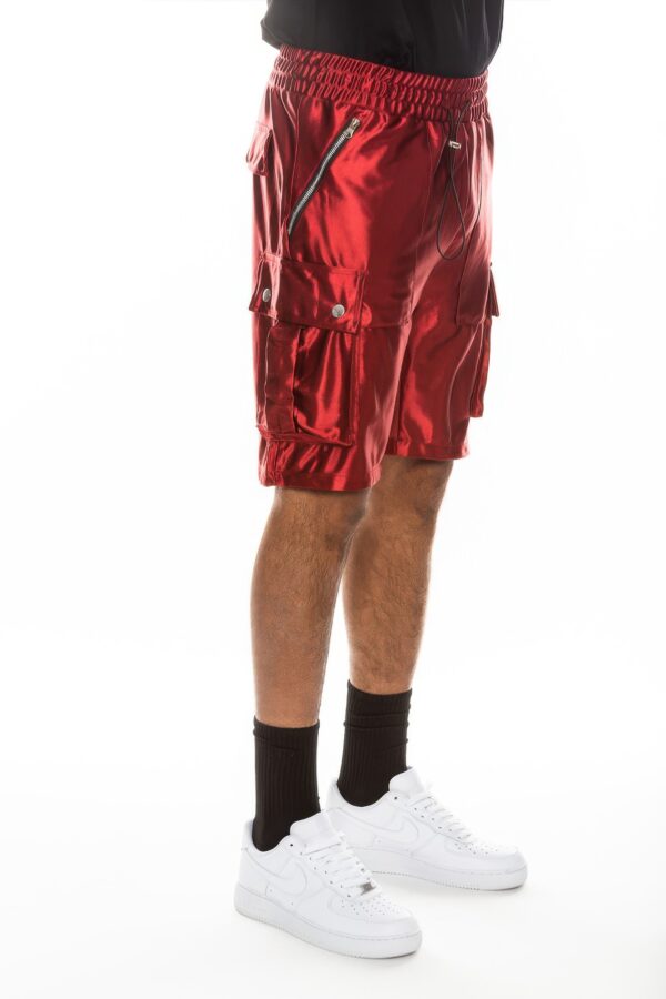 Men’s Satin Cargo Shorts with Zippered Pockets