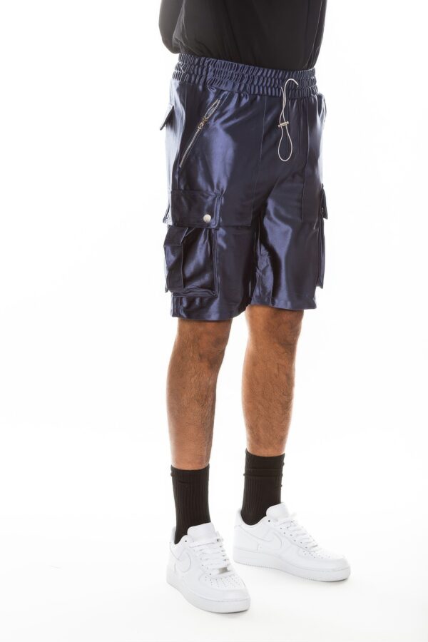 Men’s Satin Cargo Shorts with Zippered Pockets