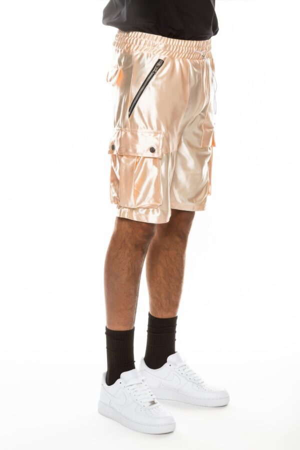 Men’s Satin Cargo Shorts with Zippered Pockets