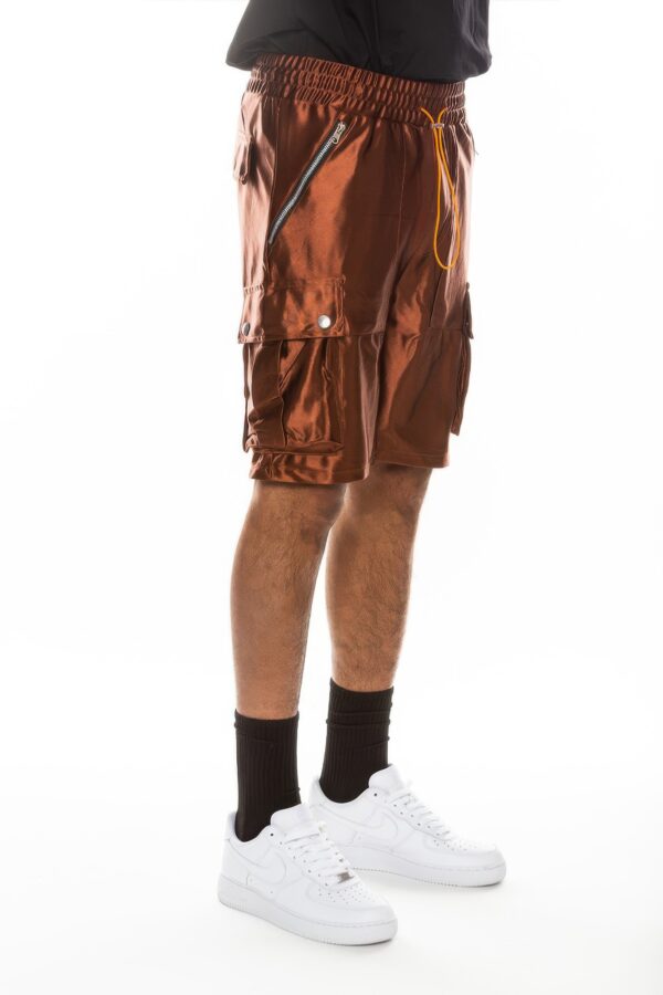 Men’s Satin Cargo Shorts with Zippered Pockets