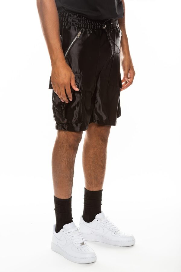 Men’s Satin Cargo Shorts with Zippered Pockets