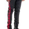 Diamond Tape Track Pants – Side Tape Detail in Black