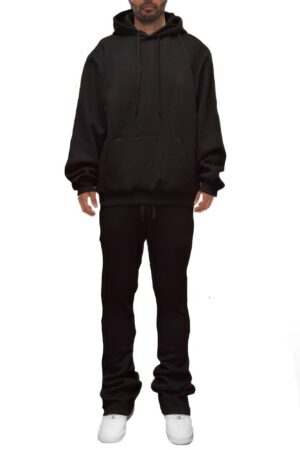 Men’s Stacked Flared Track Set – Fleece Hoodie & Zip Pockets