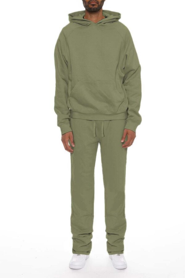 Men’s Stacked Flared Track Set – Fleece Hoodie & Zip Pockets