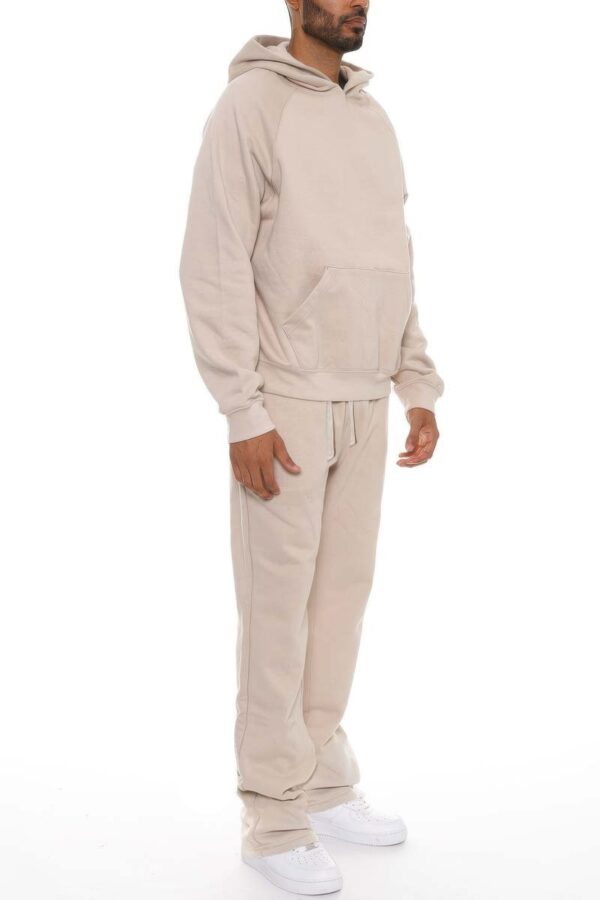 Men’s Stacked Flared Track Set – Fleece Hoodie & Zip Pockets