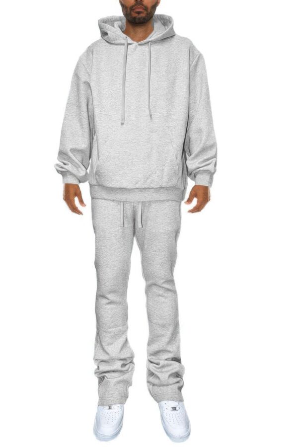 Men’s Stacked Flared Track Set – Fleece Hoodie & Zip Pockets