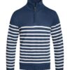 Men’s Quarter-Zip Pullover Sweater – Two-Tone Stripes