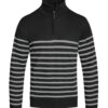Men’s Quarter-Zip Pullover Sweater – Two-Tone Stripes