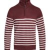 Men’s Quarter-Zip Pullover Sweater – Two-Tone Stripes