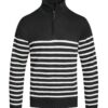Men’s Quarter-Zip Pullover Sweater – Two-Tone Stripes