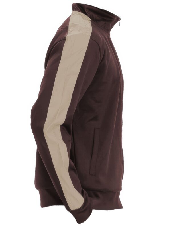 Slim Zip-Up Track Jacket with Side Stripe