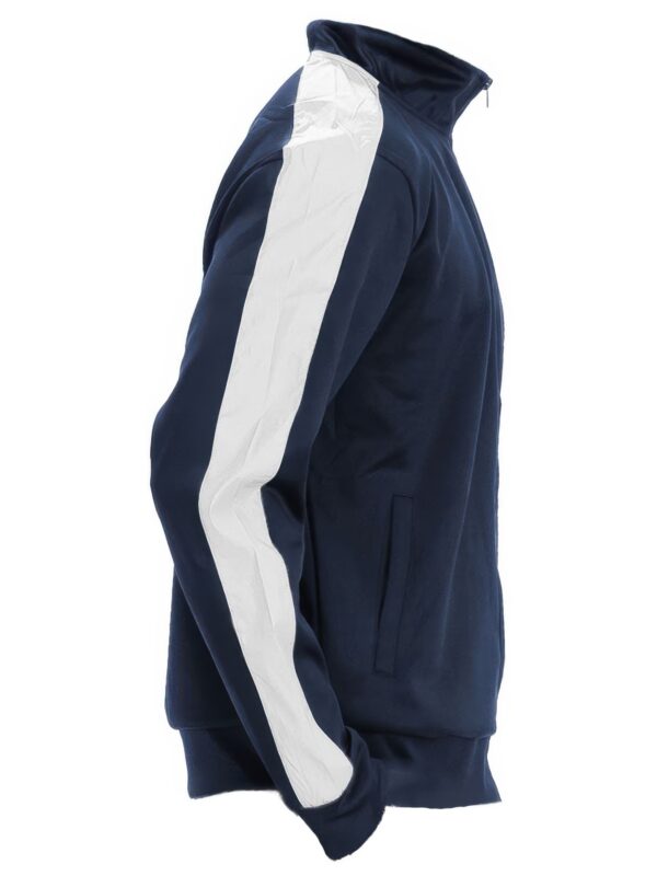 Slim Zip-Up Track Jacket with Side Stripe