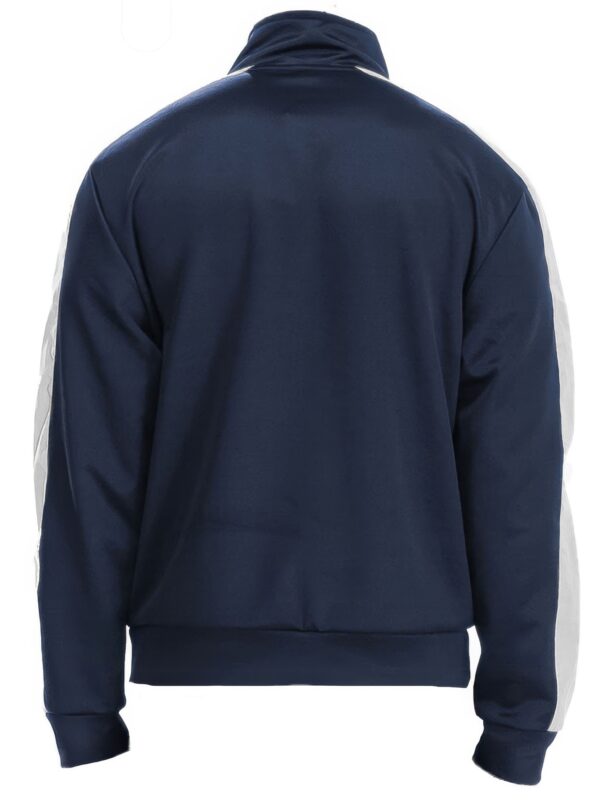 Slim Zip-Up Track Jacket with Side Stripe