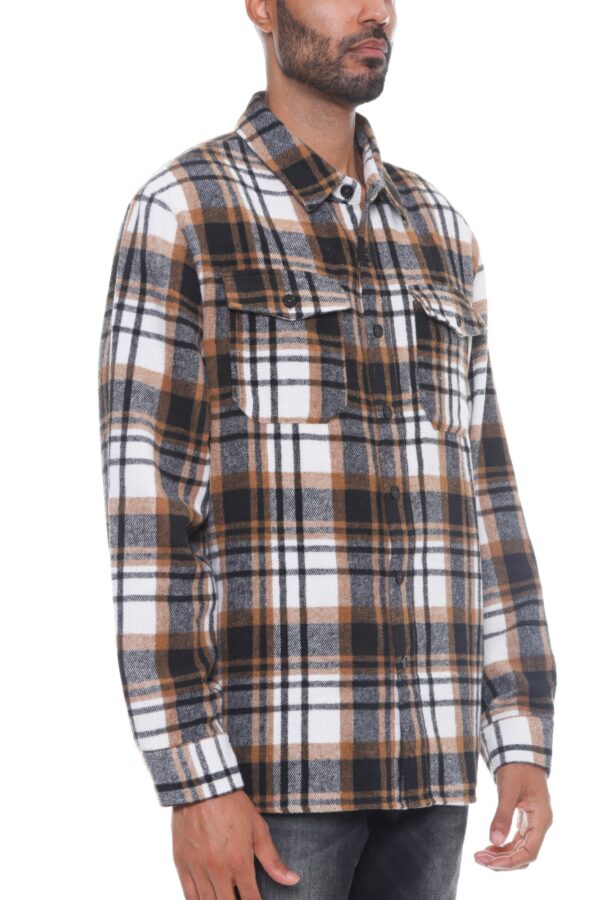 Men’s Brushed Checkered Flannel Shacket – Soft Layering