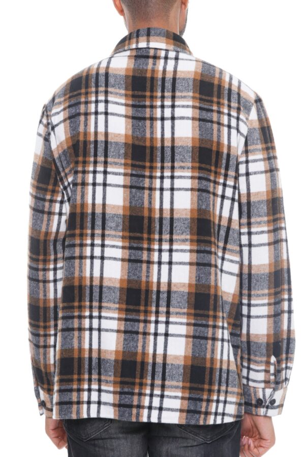 Men’s Brushed Checkered Flannel Shacket – Soft Layering