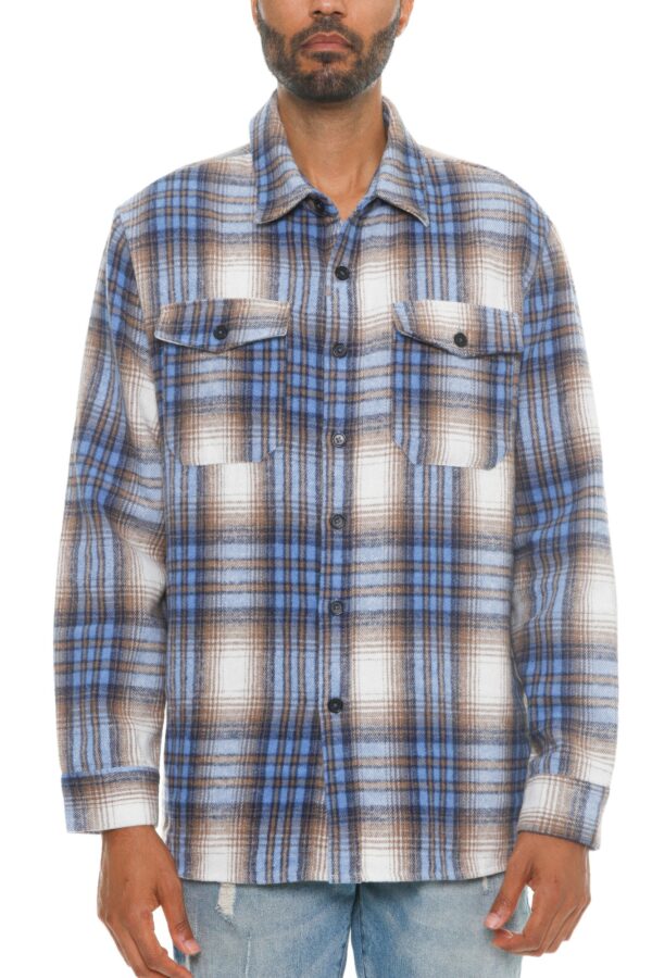 Men’s Brushed Checkered Flannel Shacket – Soft Layering