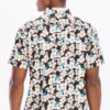 Men’s Tropical Print Hawaiian Button-Down – Black