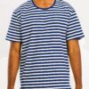 Elongated Striped Oversized Round-Neck T-Shirt